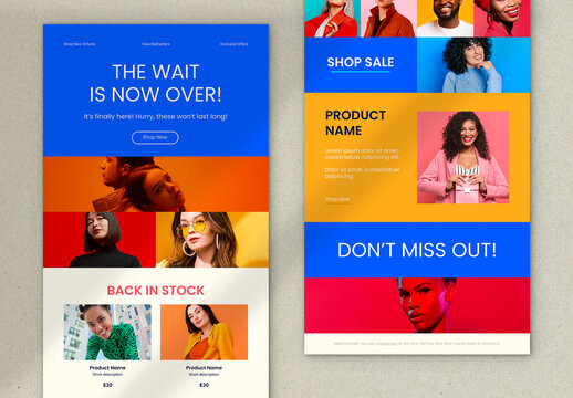 Bright and Bold Email Newsletter Layout Set
