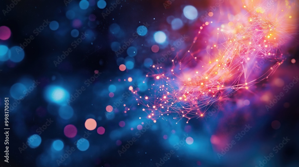 Poster mesmerizing cosmic explosion of radiant energy and light creating a stunning display of vibrant colo