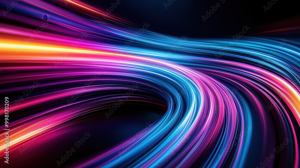 Poster mesmerizing swirls of vibrant multicolored light and fluid motion create a captivating futuristic di