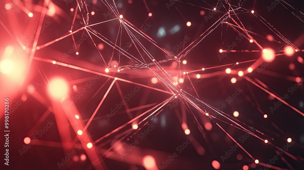 Poster a sleek, abstract network of glowing nodes and lines in a tech-inspired design. perfect for sophisti