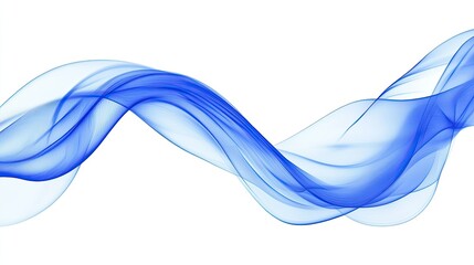 A sleek, abstract blue wave flowing smoothly across a white backdrop, creating a premium design perfect for banners, posters, or wallpaper. Elegant and minimalistic.