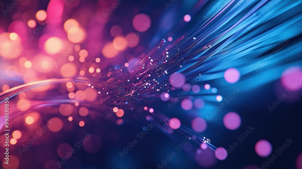 Aufkleber vibrant abstract background with dynamic swirls of glowing luminous particles in a fantasy cosmic or