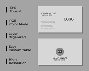 Modern business card, personal identity card, corporate card, simple business card, layout, set