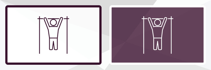 bar exercising outline icon. Linear vector from gym concept. Thin line white and black bar exercising icon isolated on white and dark background