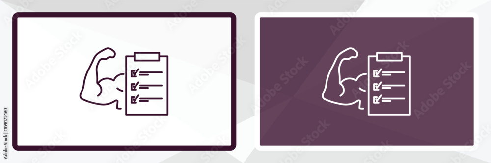 Poster to do list outline icon. linear vector from gym concept. thin line white and black to do list icon i