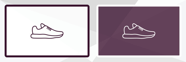 trainers outline icon. Linear vector from gym concept. Thin line white and black trainers icon isolated on white and dark background