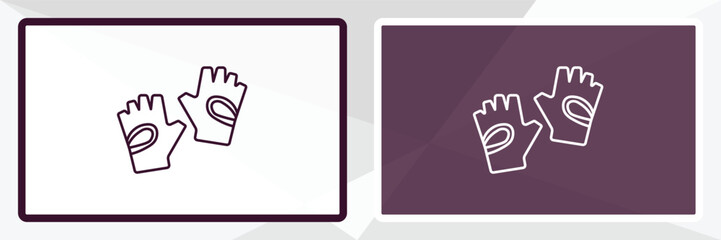 fitness gloves outline icon. Linear vector from gym concept. Thin line white and black fitness gloves icon isolated on white and dark background