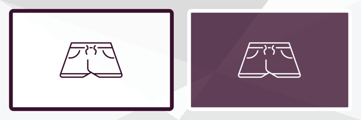 fitness shorts outline icon. Linear vector from gym concept. Thin line white and black fitness shorts icon isolated on white and dark background