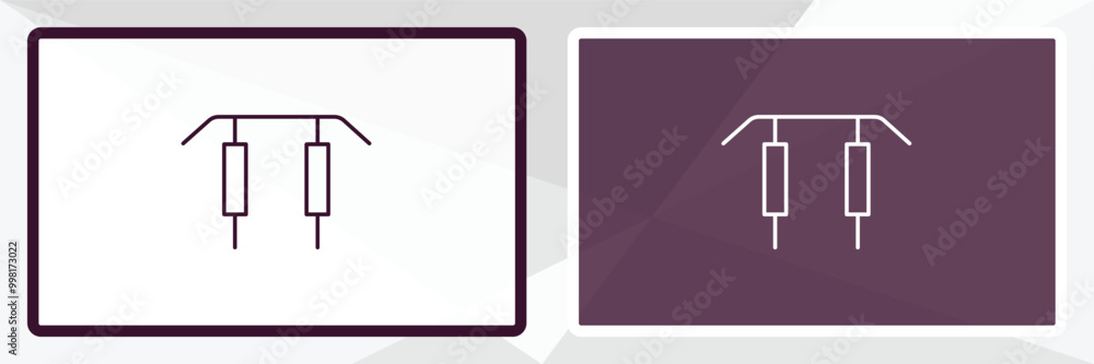 Poster horizontal bar outline icon. linear vector from gym concept. thin line white and black horizontal ba