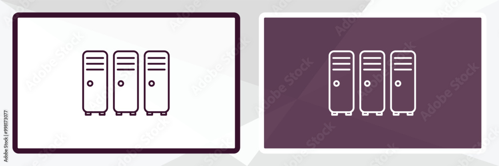 Poster locker outline icon. linear vector from gym concept. thin line white and black locker icon isolated 