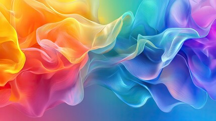 Obraz premium A vivid, nature-inspired abstract background with rainbow-colored organic shapes and seamless transitions, creating a lively and harmonious visual burst of color.