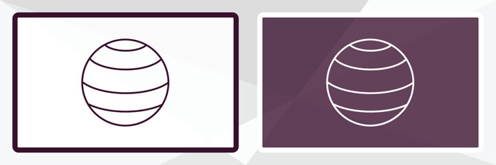 pilates ball outline icon. Linear vector from gym concept. Thin line white and black pilates ball icon isolated on white and dark background