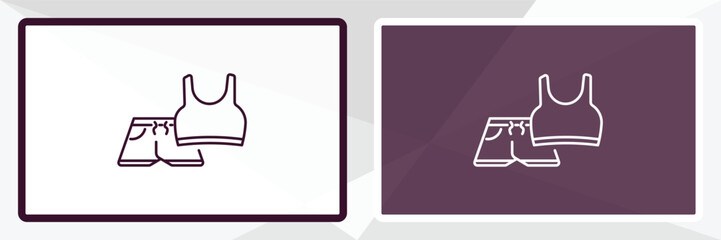 sport wear outline icon. Linear vector from gym concept. Thin line white and black sport wear icon isolated on white and dark background