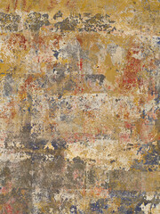 Old wall texture - rusty wall. Grunge background. Several layers of paint.