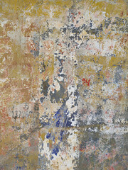 Old wall texture - rusty wall. Grunge background. Several layers of paint.