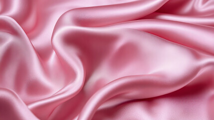 Obraz premium Textured silk satin fabric in pink, ideal for backgrounds. Selective focus enhances the fabric's details.
