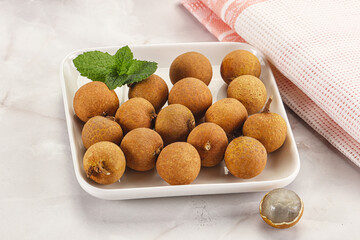 Tropical delicous fruit Longan heap