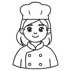 cute chef girl illustration