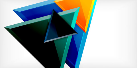 Abstract background - glossy triangles. Vector Illustration For Wallpaper, Banner, Background, Card, Book Illustration, landing page