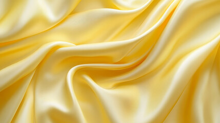 Fototapeta premium Luxury yellow silk background with elegant curves.
