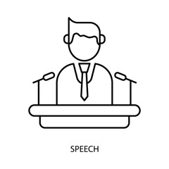 speech concept line icon. Simple element illustration. speech concept outline symbol design.