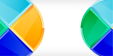 Abstract background - circles and round triangles with 3d effect. Vector Illustration For Wallpaper, Banner, Background, Card, Book Illustration, landing page