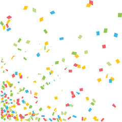 Holiday Rectangular Confetti. Light Rainbow glitter confetti background. Colored festive texture
