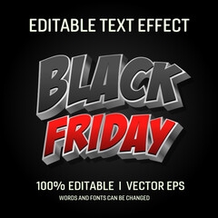 editable black friday vector text effect with modern style design