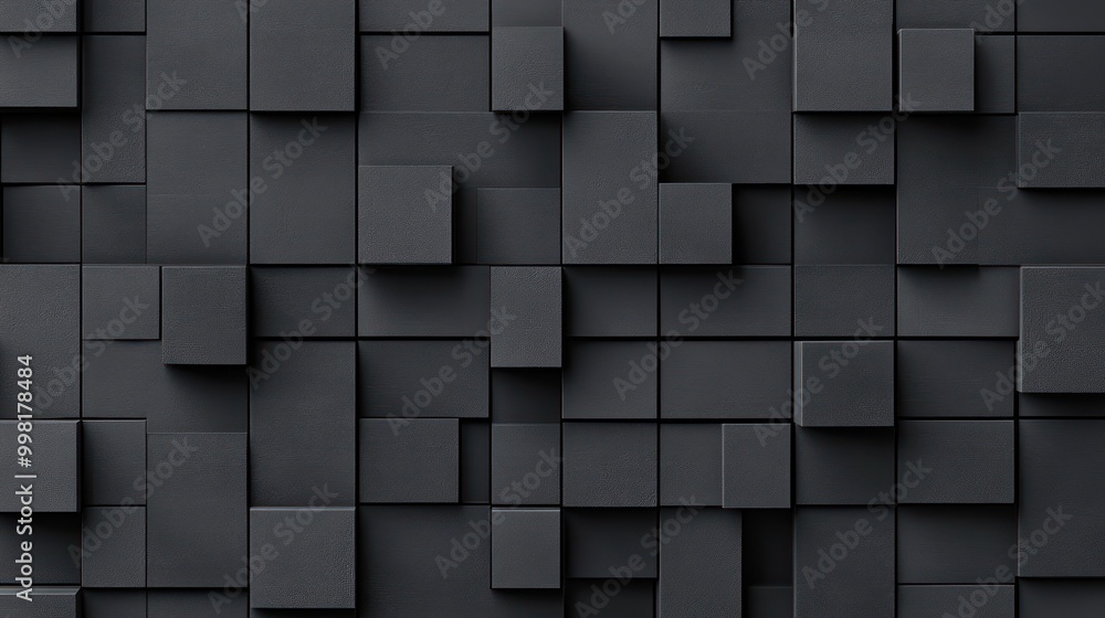 Poster abstract 3d black cube pattern