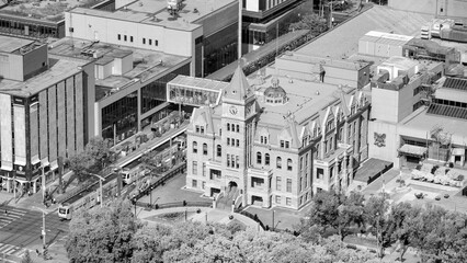 Calgary, Canada - July 10, 2024: Calgary City Hall aerial view