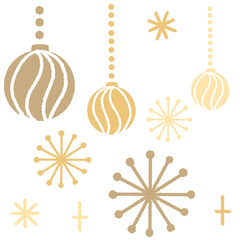 クリスマス飾り　キラキラしたオーナメント　金色のクリスマスボール