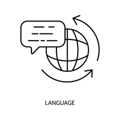language concept line icon. Simple element illustration. language concept outline symbol design.