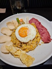 fried eggs with bacon