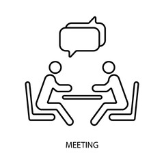 meeting concept line icon. Simple element illustration. meeting concept outline symbol design.