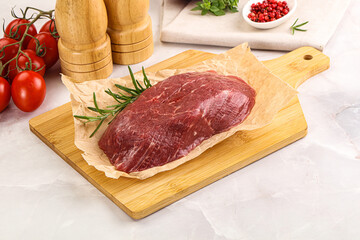 Raw beef meat uncocked steak