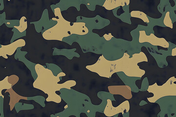 Fototapeta premium Classic Military Camouflage Pattern in Green, Brown, and Beige
