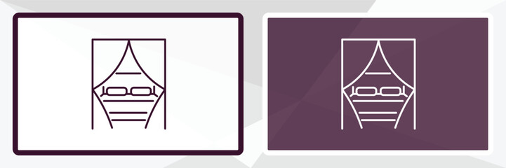 canopy bed  outline icon. Linear vector from furniture concept. Thin line white and black canopy bed  icon isolated on white and dark background