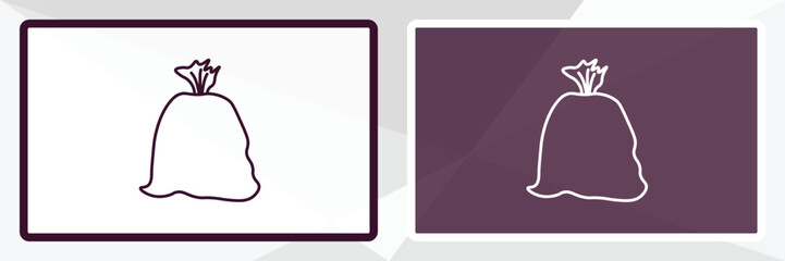 garbage bags  outline icon. Linear vector from furniture concept. Thin line white and black garbage bags  icon isolated on white and dark background