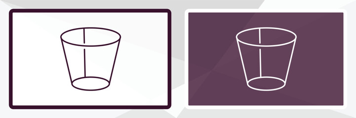 waste basket  outline icon. Linear vector from furniture concept. Thin line white and black waste basket  icon isolated on white and dark background