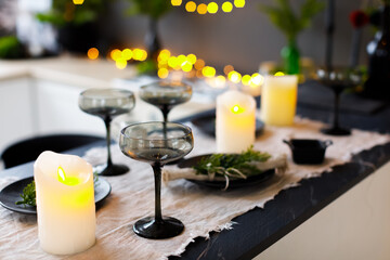 New Year's table setting , scandinavian style- Image