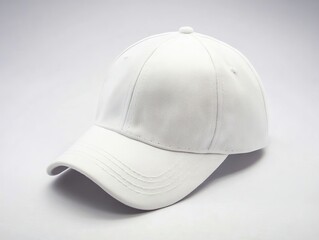Fototapeta premium A white baseball cap on a white background