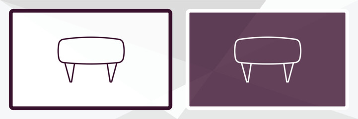 hassock  outline icon. Linear vector from furniture concept. Thin line white and black hassock  icon isolated on white and dark background