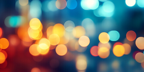 Fototapeta premium Vibrant Bokeh Lights on Dark Background