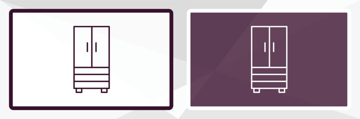 armoire  outline icon. Linear vector from furniture concept. Thin line white and black armoire  icon isolated on white and dark background