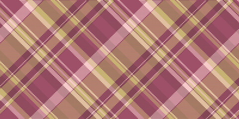 Post check pattern background, repetitive plaid texture tartan. Infant vector textile fabric seamless in red and amber colors.