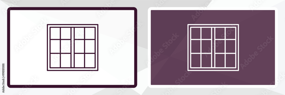 Poster window outline icon. linear vector from furniture concept. thin line white and black window icon iso