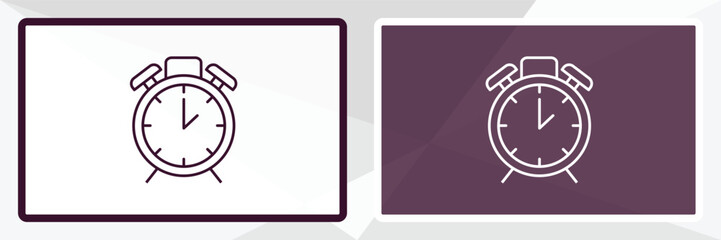 table clock  outline icon. Linear vector from furniture concept. Thin line white and black table clock  icon isolated on white and dark background