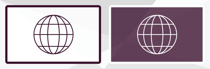 globe  outline icon. Linear vector from furniture concept. Thin line white and black globe  icon isolated on white and dark background