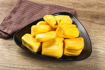 Raw ripe yellow jackfruit segment