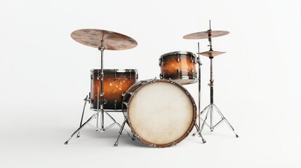 Drum Set on White Background